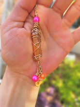 Load image into Gallery viewer, Neon Pink Pearl Fair Necklaces w/ Aura Quartz