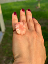 Load image into Gallery viewer, Pink Meadow Jade Flower Ring (Size 6)