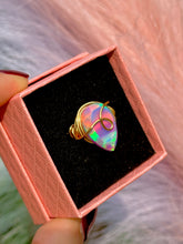 Load image into Gallery viewer, 🌙✨ Ethereal Teardrop Rainbow Opal Swirl Adjustable Ring