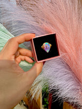 Load image into Gallery viewer, 🌙✨ Ethereal Teardrop Rainbow Opal Swirl Adjustable Ring