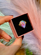 Load image into Gallery viewer, 🌙✨ Ethereal Teardrop Rainbow Opal Swirl Adjustable Ring