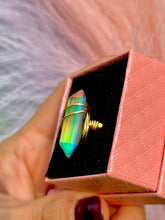 Load image into Gallery viewer, ✨Double Terminated Synthetic Rainbow Opal Crystal Swirl Adjustable Ring