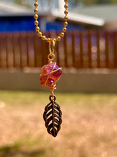Load image into Gallery viewer, Solar Feather Guardian – Tangerine Aura Quartz Necklace | Wire Wrapped Crystal for Joy, Freedom & Creative Energy