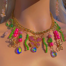 Load image into Gallery viewer, Y2K Butterfly Caterpillar Charm Necklace