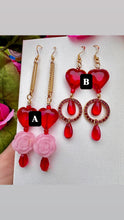 Load image into Gallery viewer, Crystal Heart Teardrop Dangle Earrings