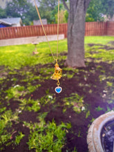 Load image into Gallery viewer, Golden Moonbeam Crystal & Heart Charm Necklace