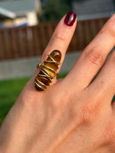 Load image into Gallery viewer, šÆ Golden Tigerās Eye Energy Ring (Size 5)