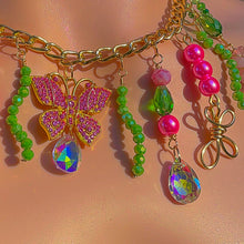 Load image into Gallery viewer, Y2K Butterfly Caterpillar Charm Necklace