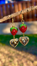 Load image into Gallery viewer, Sugar Sparkle Strawberry Heart Earrings 🍓✨