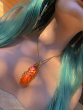 Load image into Gallery viewer, Wire-Wrapped Polished & Cut Orange Terminated Crystal Necklace