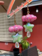 Load image into Gallery viewer, Raining Pink Cloud & Crystal Earrings