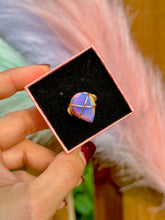 Load image into Gallery viewer, ✨Crisscross Synthetic Rainbow Opal Adjustable Ring