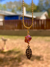 Load image into Gallery viewer, Solar Feather Guardian – Tangerine Aura Quartz Necklace | Wire Wrapped Crystal for Joy, Freedom & Creative Energy