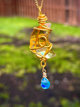 Load image into Gallery viewer, Golden Starlight Crystal Moon Necklace ✨🌙