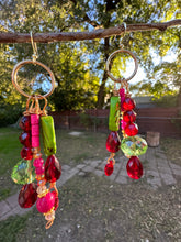 Load image into Gallery viewer, 🧚‍♀️ Fairy Ruby, Jade & Crystal Garden Earrings