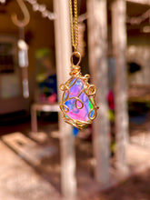 Load image into Gallery viewer, ✨ Golden Rainbow Opal Dream Teardrop Necklace ✨