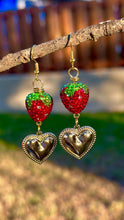 Load image into Gallery viewer, Sugar Sparkle Strawberry Heart Earrings 🍓✨