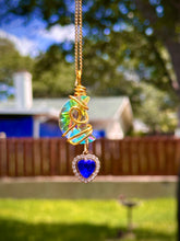 Load image into Gallery viewer, 🌌 Midnight Tide Moon — Blue Crystal Crescent Suncatcher Necklace