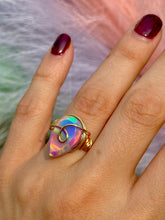 Load image into Gallery viewer, 🌙✨ Ethereal Teardrop Rainbow Opal Swirl Adjustable Ring