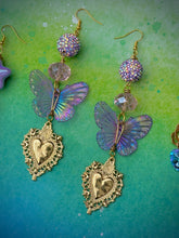 Load image into Gallery viewer, Celestial Butterfly Heart Earrings 💜