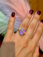 Load image into Gallery viewer, 🌙✨ Ethereal Teardrop Rainbow Opal Swirl Adjustable Ring
