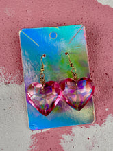 Load image into Gallery viewer, Pink Heart Suncatcher Earrings – Crystal Light Catching Statement Jewelry
