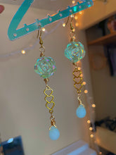 Load image into Gallery viewer, Green Aventurine Rose Heart Earrings
