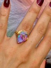 Load image into Gallery viewer, 🌙✨ Ethereal Teardrop Rainbow Opal Swirl Adjustable Ring
