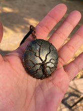 Load image into Gallery viewer, Wire Wrapped Pyrite Tree Of Life Necklace

