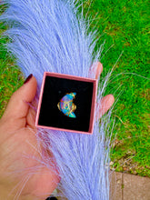 Load image into Gallery viewer, Rainbow Opal Crescent Moon Ring – Adjustable Fairycore Statement Ring ✨

