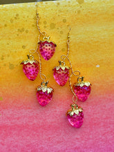 Load image into Gallery viewer, 🍓💗 Fairy Pink Strawberry Drop Earrings
