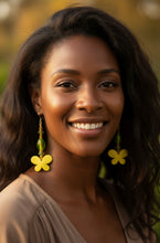Load image into Gallery viewer, Yellow &amp; Green Hippie Butterfly Crystal Earrings
