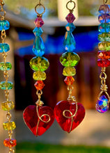 Load image into Gallery viewer, 💖 Rainbow Swirl Heart Crystal Earrings
