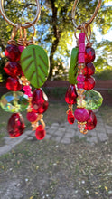 Load image into Gallery viewer, 🧚‍♀️ Fairy Ruby, Jade &amp; Crystal Garden Earrings
