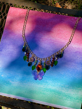 Load image into Gallery viewer, 🧡 Orange Swarovski Teardrop Y2K Butterfly Charm Necklace | Amethyst, Peridot &amp; Emerald Green Crystals 🦋
