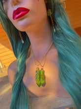 Load image into Gallery viewer, Polished and Cut &amp; Wrapped Green Aura Quartz Necklace
