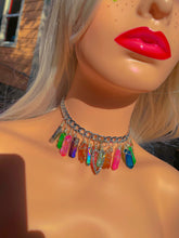 Load image into Gallery viewer, Rainbow Vibes Aura Quartz Choker
