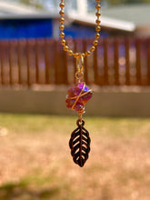 Load image into Gallery viewer, Solar Feather Guardian – Tangerine Aura Quartz Necklace | Wire Wrapped Crystal for Joy, Freedom &amp; Creative Energy
