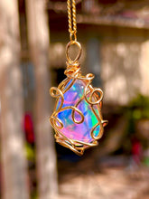 Load image into Gallery viewer, ✨ Golden Rainbow Opal Dream Teardrop Necklace ✨
