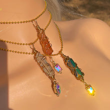 Load image into Gallery viewer, Messy Wrapped Crystal Necklaces w\ Rhinestone Charms
