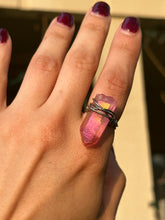Load image into Gallery viewer, 💗 Cotton Candy Pink Aura Quartz Ring (Size 7.5)
