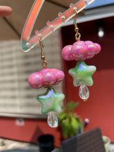 Load image into Gallery viewer, Raining Pink Cloud &amp; Crystal Earrings
