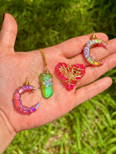 Load image into Gallery viewer, 🌙✨ Rainbow Opal Crescent Moon Pendant Necklace
