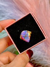 Load image into Gallery viewer, ✨Crisscross Synthetic Rainbow Opal Adjustable Ring

