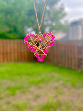 Load image into Gallery viewer, 💗✨ Pink Preciosa Crystal Messy Heart Pendant Necklace

