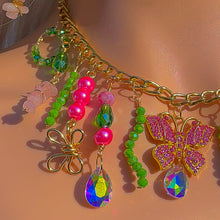 Load image into Gallery viewer, Y2K Butterfly Caterpillar Charm Necklace
