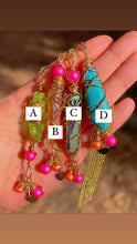 Load image into Gallery viewer, Neon Pink Pearl Fair Necklaces w/ Aura Quartz

