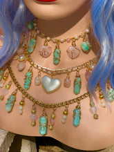 Load image into Gallery viewer, Green Aventurine &amp; Rose Quartz Wire-Wrapped Charm Necklace Collection
