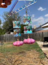 Load image into Gallery viewer, Pink Acrylic Cloud Crystal Earrings
