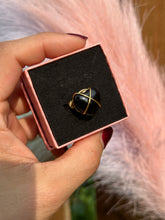 Load image into Gallery viewer, 🖤✨ Black Onyx Crisscross Wire-Wrapped Adjustable Ring
